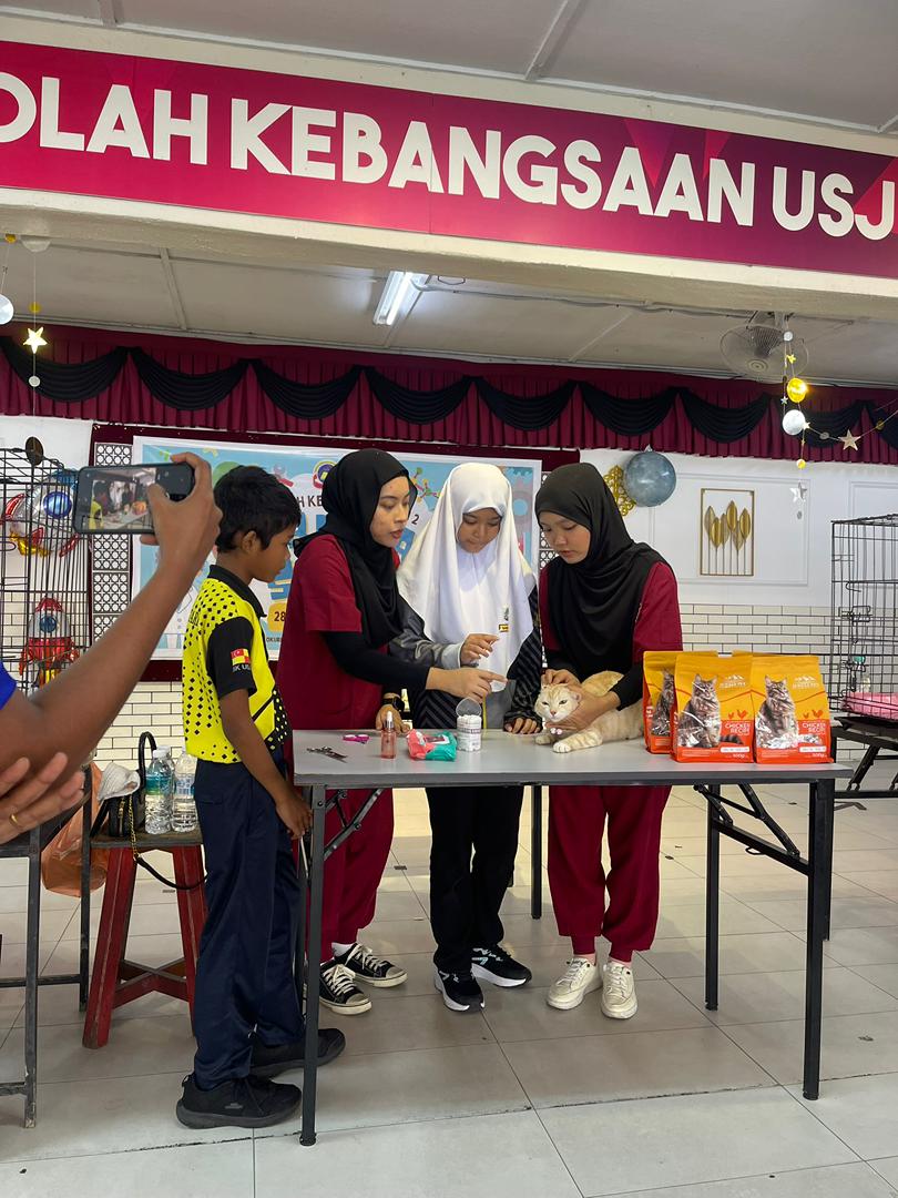 School event group presentation promoting kindness to animals