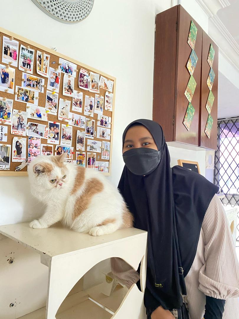 Happy customer with pet